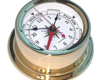 Trintec Euro Brass Ship’s Time & Tide Clock or Tide Only, Radio Sector Ship’s Clock or Ship’s Clock