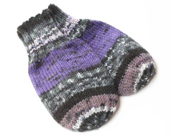 Purple and Black Baby Mittens on a String Purple, 9 to 12 Months