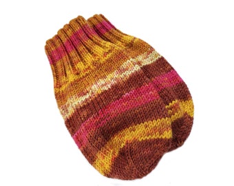 Gold Striped Baby Mittens, 12 to 18 Months