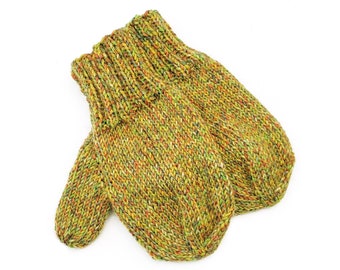 Hand Knit Unisex Baby Mittens on String, 9 Months