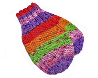 No Thumb Striped Baby Mittens, 6 to 9 Months