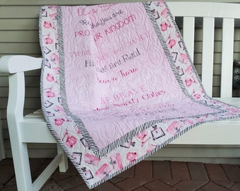 Handmade Princess Rules Lap Quilt