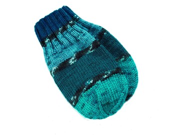 Blue Color Block Baby Mittens, 12 to 18 Months