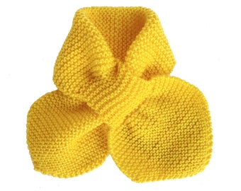 Hand Knit Yellow Baby Scarf
