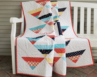 Handmade Modern Geometric Patchwork Quilt