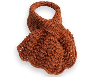 Ladies Burnt Orange Pull-Thru Keyhole Neck Scarf