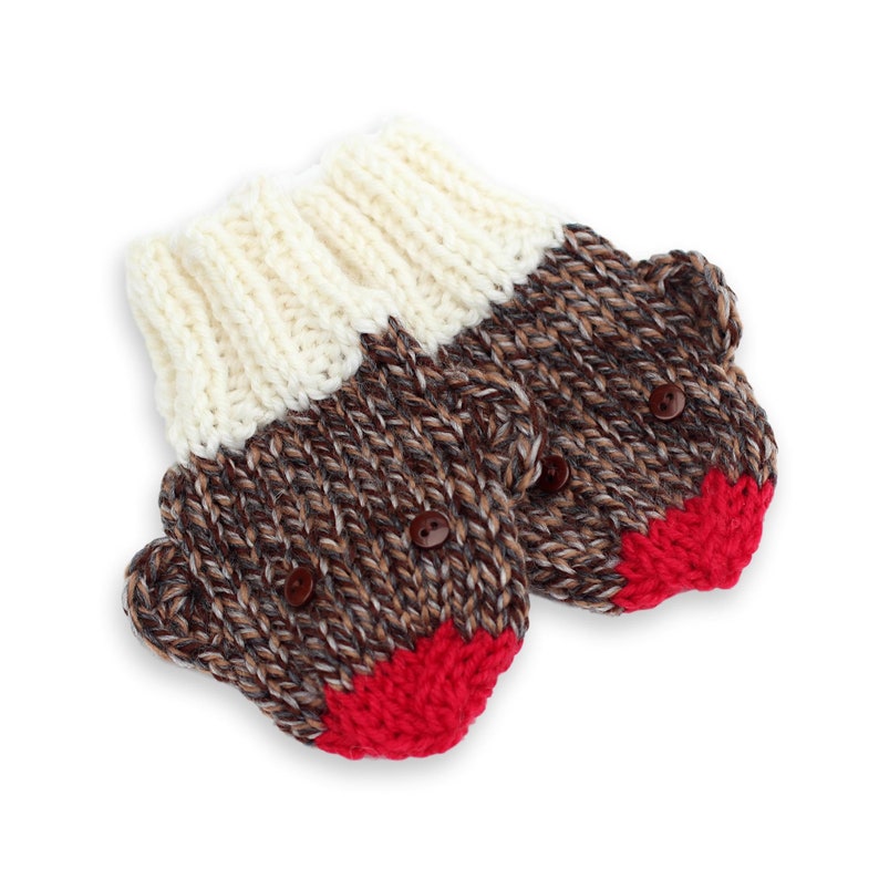 Monkey Mittens No Thumb. Kid's Thick Knit Baby Hand Etsy