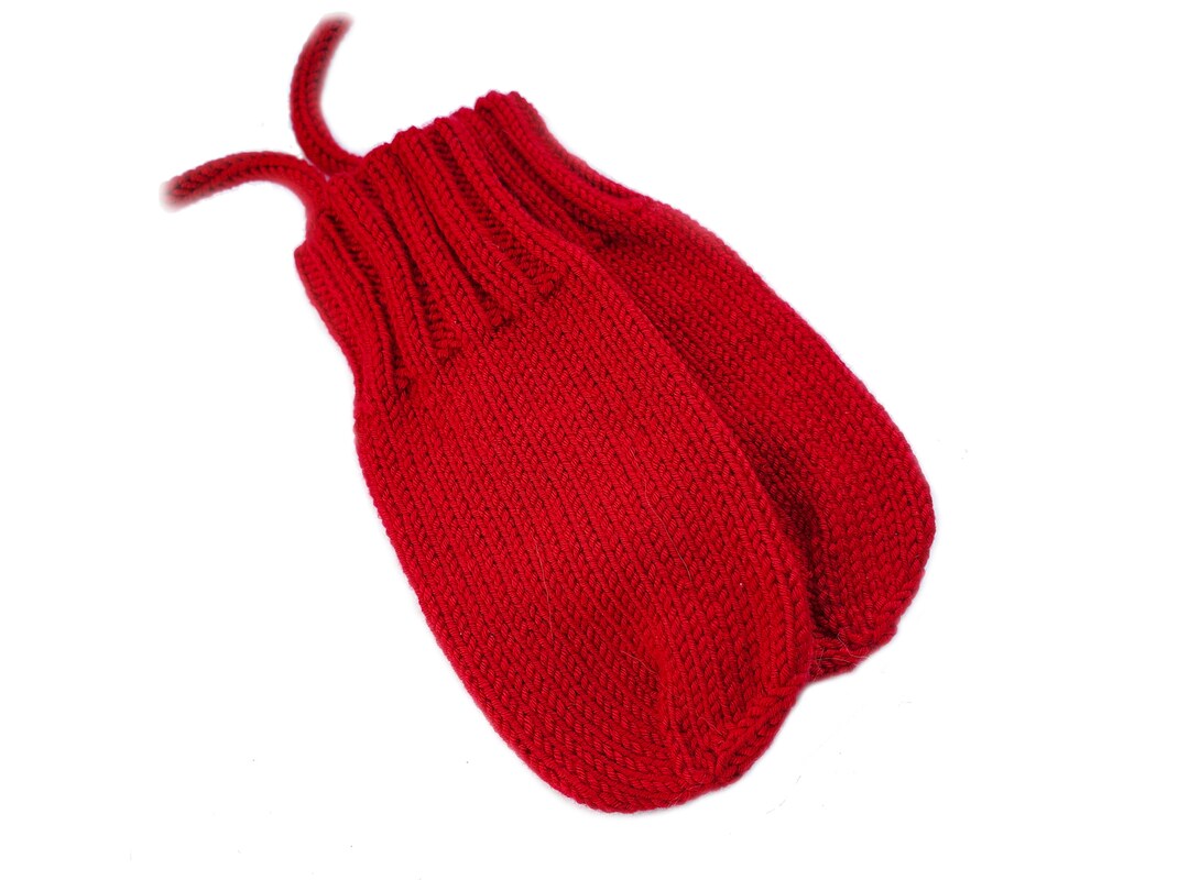 Red Toddler Mittens on String, 12 to 18 Months Etsy