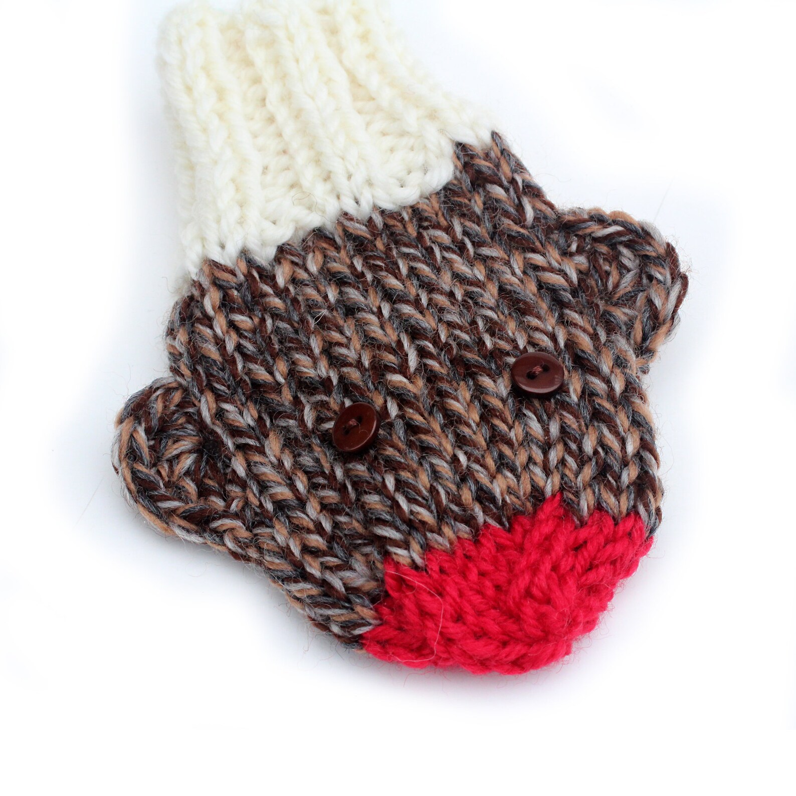 Monkey Mittens No Thumb. Kid's Thick Knit Baby Hand Etsy