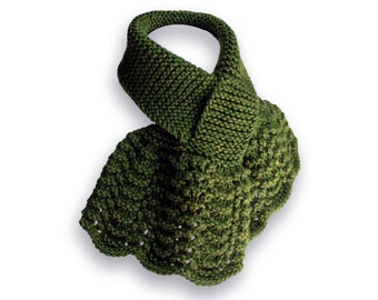 Lacy Forest Green Knit Scarf