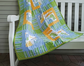 Dinosaur Patchwork Baby Quilt