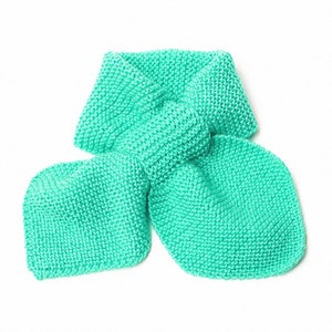 Kid's Turquoise Knit Neck Scarf image 4