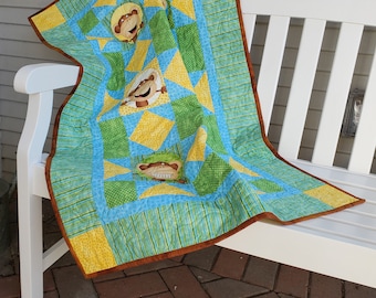 Monkeys Handmade Patchwork Quilt