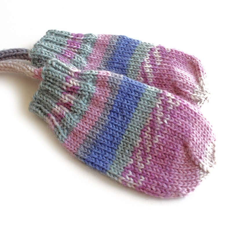 Pink Baby Mittens on String 3 to 6 Months Etsy