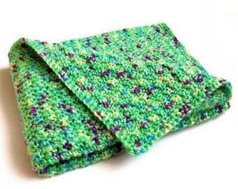 Hand Crocheted Green Baby Blanket