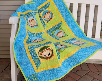 Homemade Monkey Patchwork Quilt