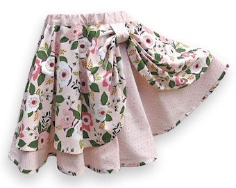 Pink Floral Circle Skirt, Girl's Size 6