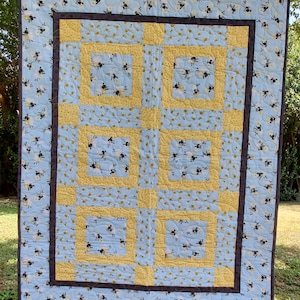 Sheep and Bees Handmade Patchwork Baby Quilt