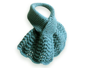 Lacy Blue Knit Neck Warmer