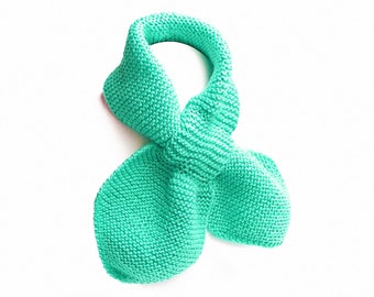 Kid's Turquoise Knit Neck Scarf