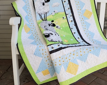 Handmade Sheep Quilt for Baby, All I Want is Ewe