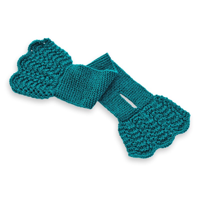 Teal Hand Knit Keyhole Neck Scarf - Etsy