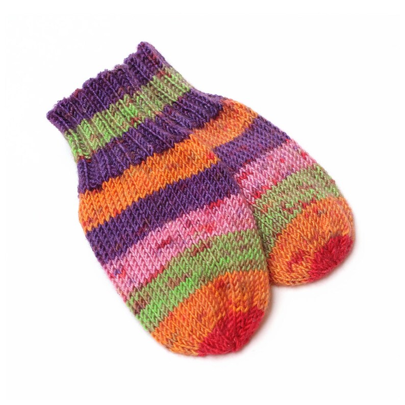 Wool Free Striped Baby Mittens No Thumb 9 To 12 Months Wool Free Striped Baby Mittens No Thumb 9 To 12 Months
