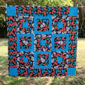 Handmade Day of the Dead Patchwork Lap Quilt