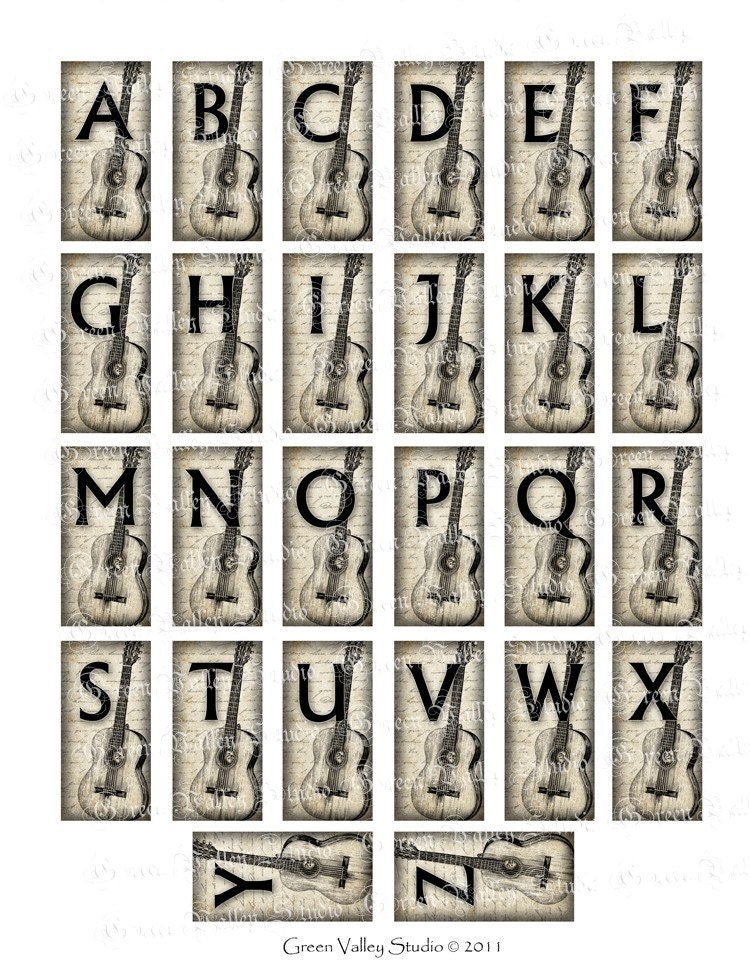 INSTANT DOWNLOAD Digital Images Sheet Music Alphabet Guitar | Etsy