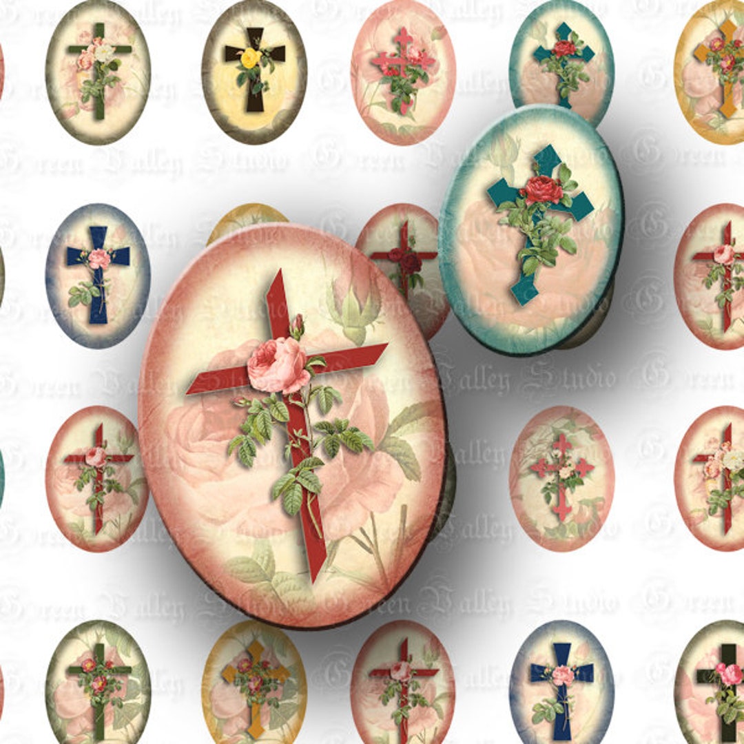 Collage Sample Cross INSTANT DOWNLOAD Floral Crosses Digital Collage Sheet Jesus - Etsy