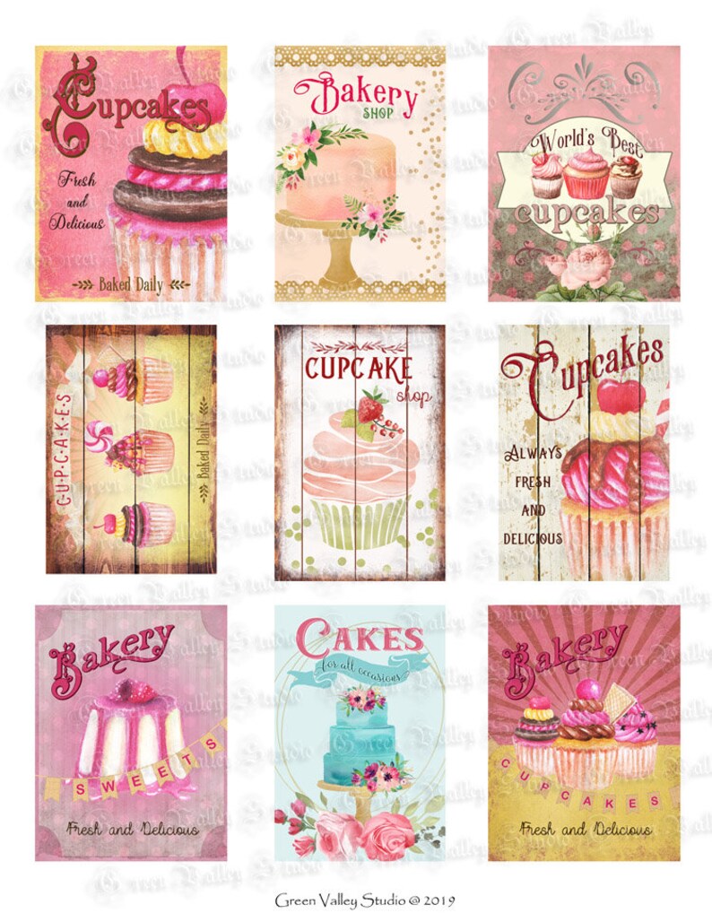 Printable Miniature Wood Bakery Signs Scale 1/6 and 1/12 | Etsy