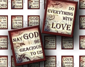 INSTANT DOWNLOAD Digital Images Sheet Religious Quotes God Christian Love Inspirational Words .75 x .873 Inch for Scrabble Pendants (S73)