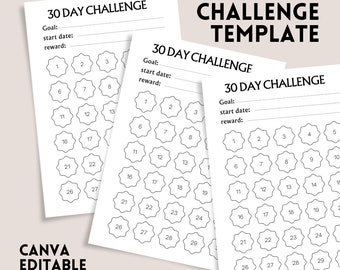 Simple Habit Tracker A4 Document, 30 Day Challenge Tracker, Printable Planner Insert, Habit Journal Page