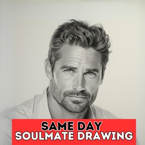 SAME DAY Future Soulmate Reading & Drawing - Pencil Style, Draw Your Soulmate, Twin Flame, Husband, Love Insight, Fast Delivery, Psychic