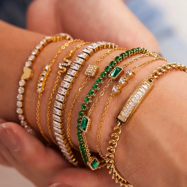 Goldenes Maximalist-Armband, wasserdichtes Damen-Schmuck-Festival-Geschenk, Damen-Schmuckset, goldenes Armband und Halskette