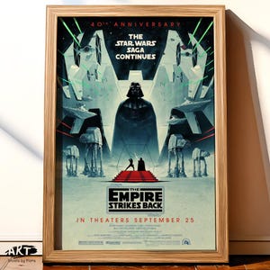 Star Wars The Empire Strikes Back 40th Anniversary Movie Poster Movie Prints For Cinema Rooms Wall Art Home Decor  A3 A4 A5