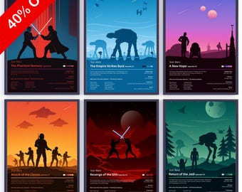 Minimalist Star Wars Movie Poster Vintage Star Wars, Wall Art, Movie Poster Print, Space Travel Star Wars Wall Art Star Wars Galaxy gift