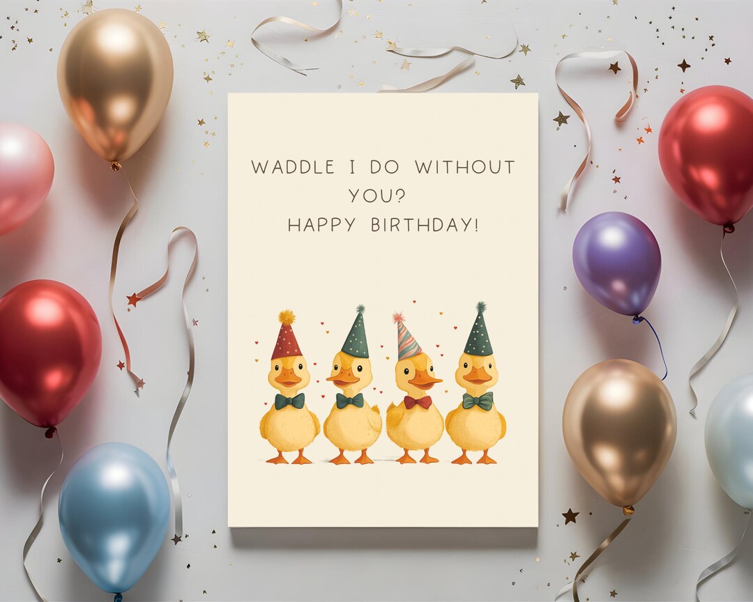 Cute Printable Birthday Card Funny Birthday Card for Instant Download ...