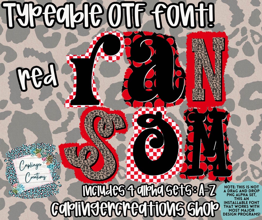 Red Ransom Letters Red Ransom - Alpha Font A-Z- 4 Full Sets | TYPEABLE OTF FONT - Etsy