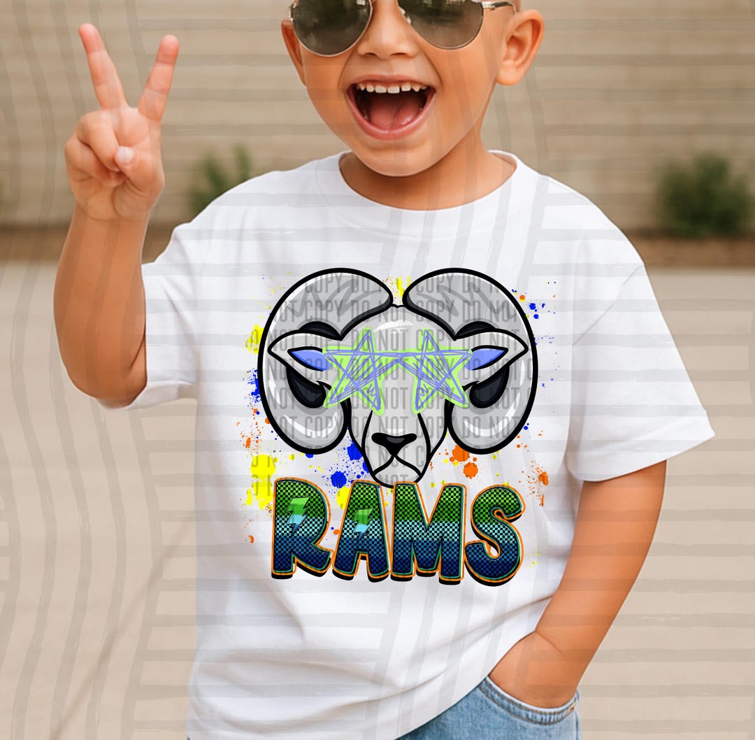 La Rams Splatter Rams - Paint Splatter Mascot Spirit Wear | 300 DPI Digital Download PNG ...