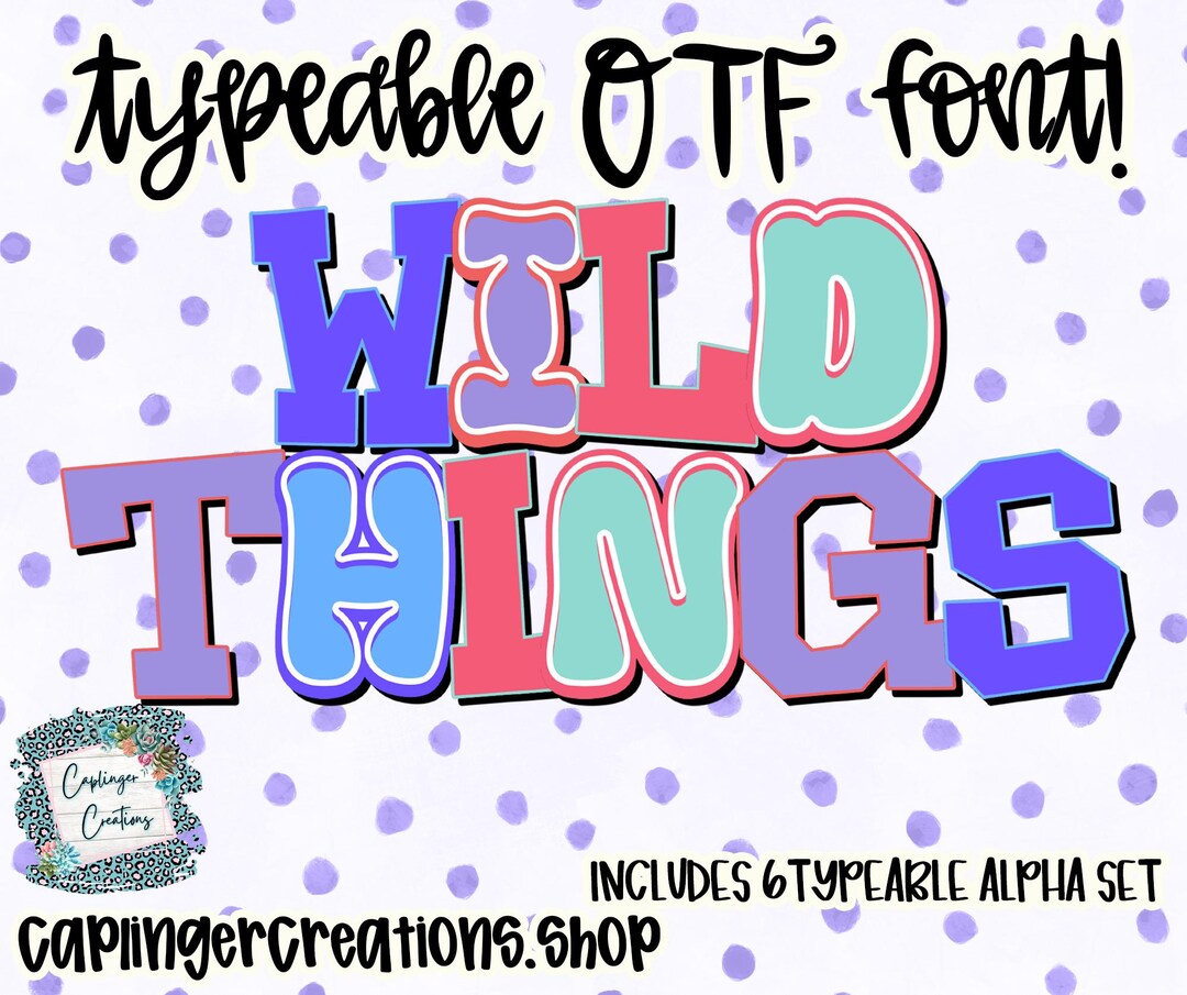 Typeable Images Wild Things - Alpha Font A-Z, 6 Full Sets| TYPEABLE FONT - Etsy