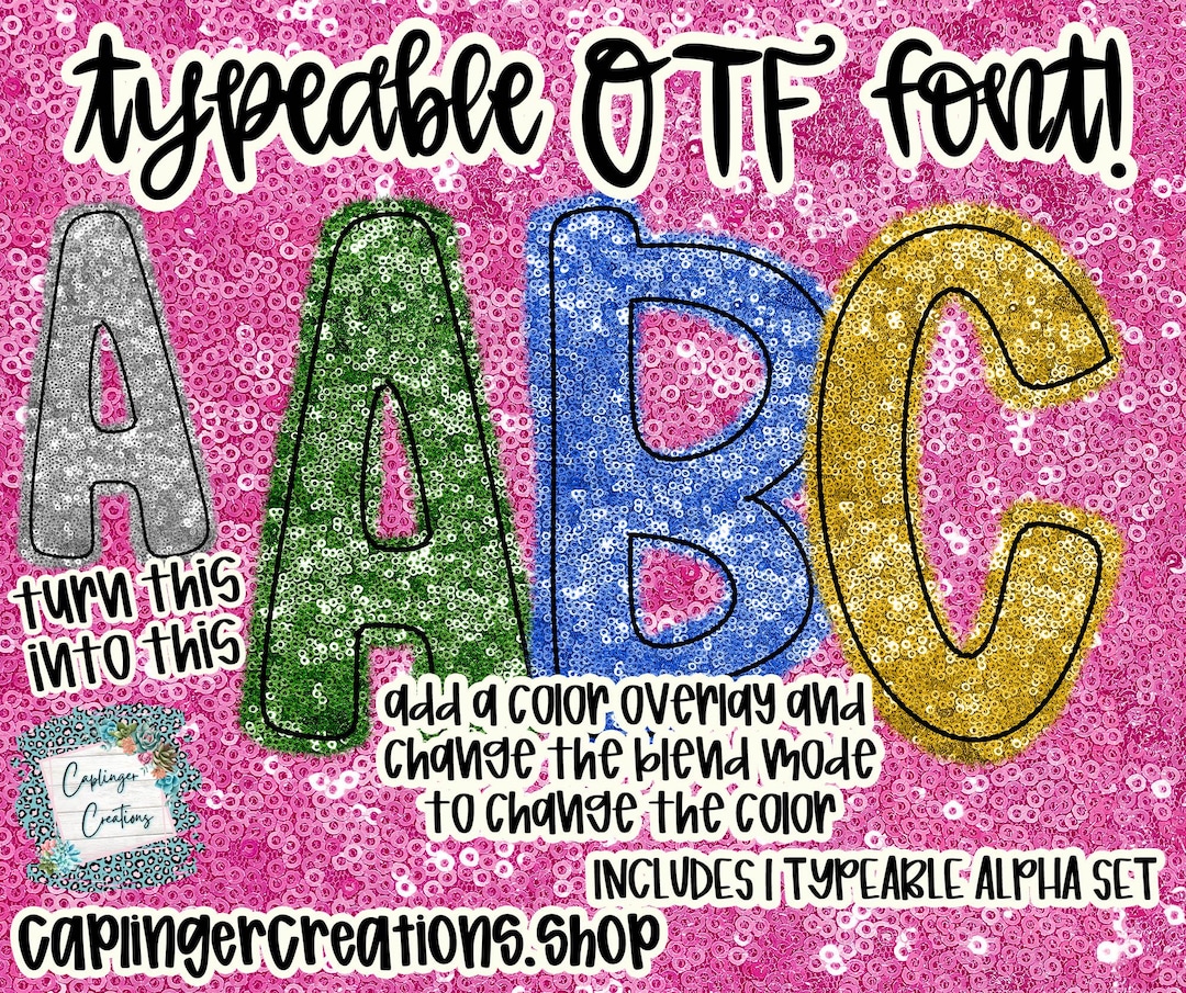 Typeable Images Sequin - Add a Color Overlay to Change the Font Color - Alpha Font A-Z ...