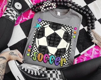 Preppy Bright SOCCER | 300 DPI Digital Download PNG