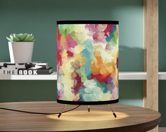 Abstract watercolor tripod lamp, Living room light, Bedroom lighting