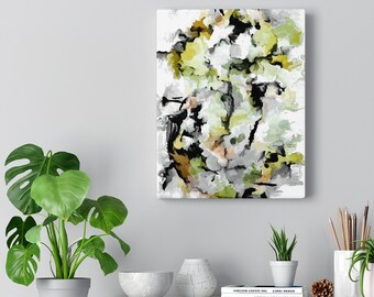 Modern art canvas, Expressionist print, Abstract watercolor multicolor wall art