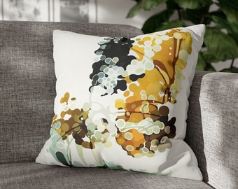 Abstract floral throw pillow, Botanical watercolor couch cushion cover, Minimalist art sofa decor