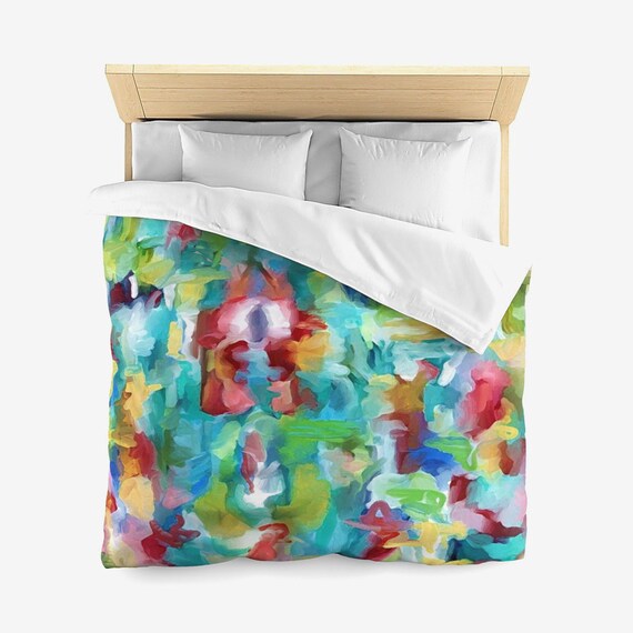 Watercolor Duvet Cover Queen Bedding Abstract Bedroom Decor Etsy