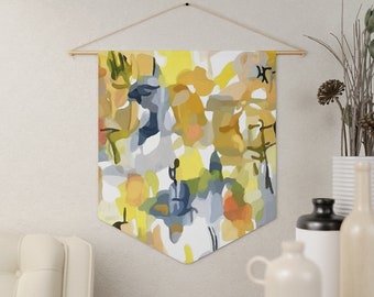 Watercolor tapestry, Vivid wall hanging, Abstract banner