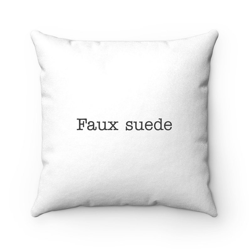 This image shows a blank pillow cover in the faux suede fabric option.