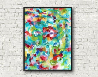 Abstract botanical watercolor print, Artistic gift, Contemporary gallery wall art